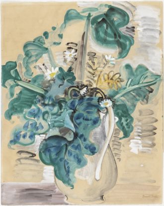 Bouquet de feuilles d'arum dans un vase