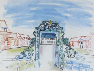 La grille d'entrée du Haras-du-Pin
