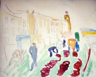 Personnages sur les quais