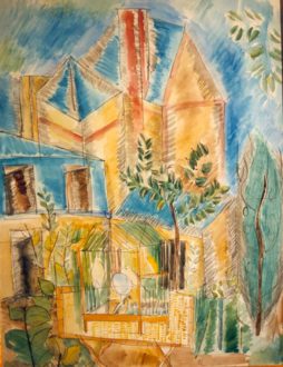 Paysage Avec Cage Aux Oiseaux