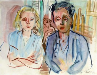 Berthe Reysz et Colette Nicolau dans l'atelier de Perpignan