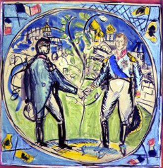 La rencontre de Napoleon 1er et d'Alexandre 1er