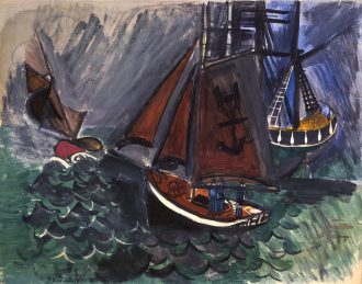 Voiliers en mer agitée