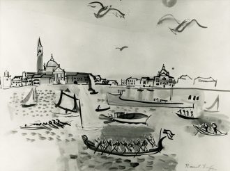 San Giorgio et bateaux dans la lagune