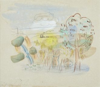 Paysage aux baigneuses