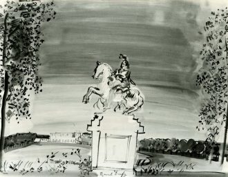 Statue Equestre de Louis XIV par Le Bernin dans le parc