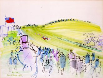 La course à Epsom vue des tribunes