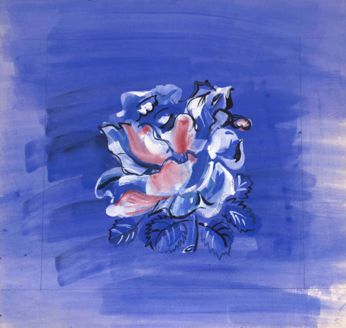 Rose Au Fond Bleu