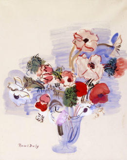 Fleurs Dans Un Vase Bleu - Bouquet D'anémones