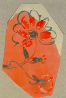 Deux Fleurs Sur Fond Orange