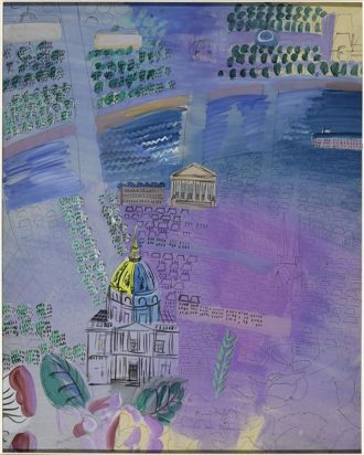 Les Invalides et le Palais Bourbon. Esquisse pôur une tapisserie de Berauvais