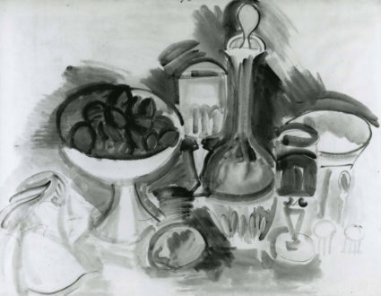 Nature Morte à La Carafe Et Au Compotier De Prunes