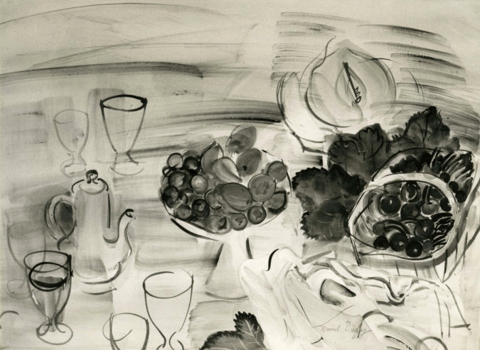 Nature Morte Avec Cafetière Et Fruits