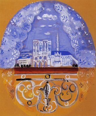 Balcon de Paris. Carton de tapisserie pour un dossier de fauteuil du Mobilier National
