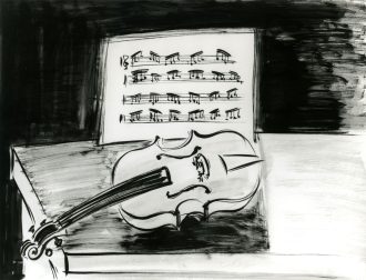 Violon noir à la partition