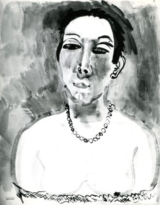 Portrait de Madame Dufy au collier de perles