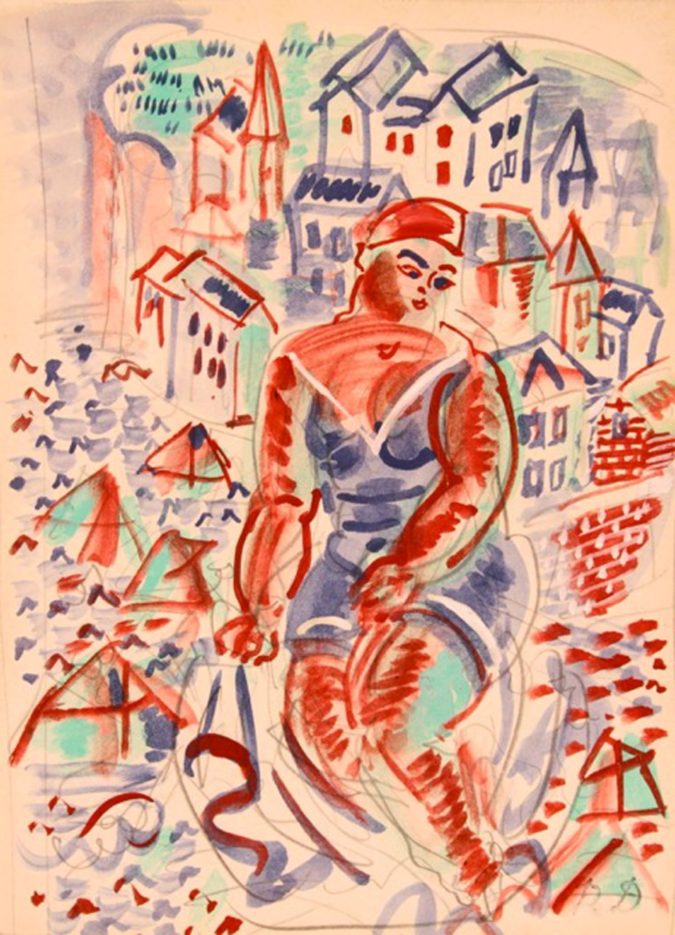 Baigneuse à Sainte-Adresse