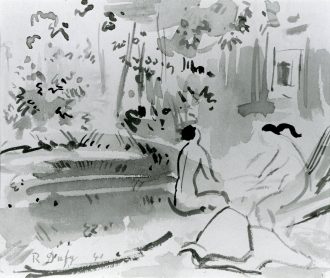 Baigneuses dans un paysage