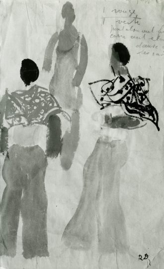 Trois personnages. Étude de costumes pour le ballet Palm Beach