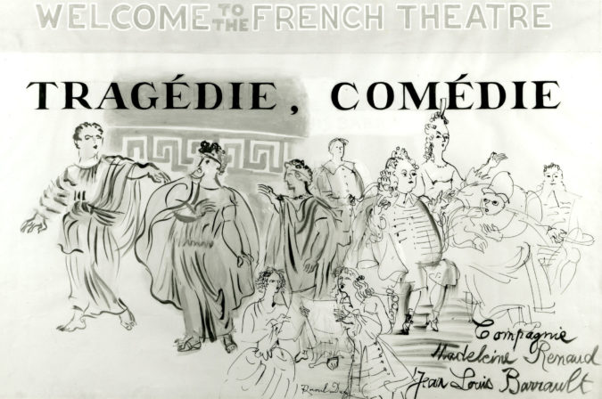 Tragédie - Comédie (maquette D'affiche Pour La Compagnie Madeleine Renaud Et Jean-Louis Barrault)