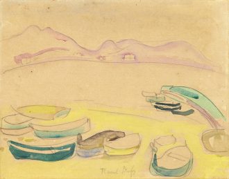 Barques sur la plage à l'Estaque