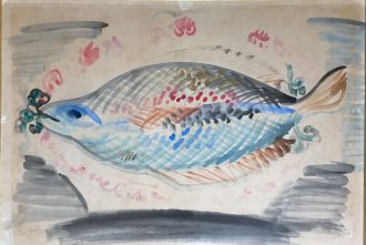 Poisson sur plat décoré