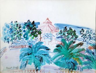 Terrasse et kiosque à musique (à Hyères?)