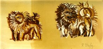 Étude de lions pour Tartarin de Tarascon