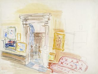 L'intérieur d'une galerie de peinture