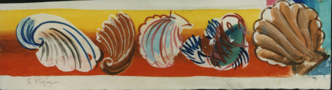 Bandeau De Coquillages Et Poisson
