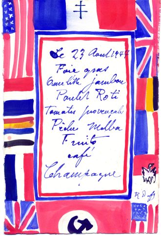 Menu encadré de drapeaux