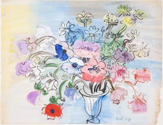 Bouquet d'anémones et de marguerites