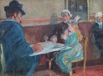Scène de café en Normandie