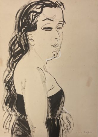 Portrait de femme en buste de profil