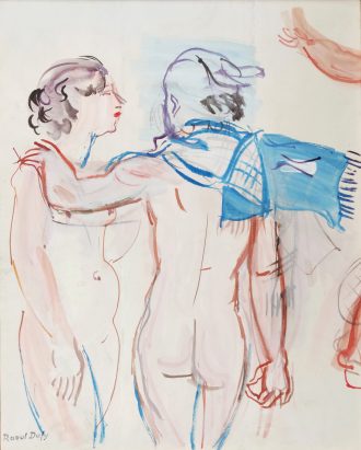 Deux baigneuses au bord de la mer