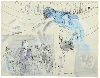 Étude pour le combat de boxe de Primo Carnera à l'Albert Hall de Londres en 1930