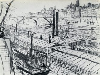 Les péniches près du pont Marie