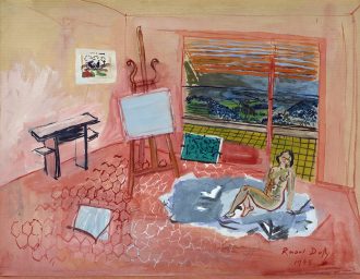 Nu dans l'atelier rouge de Vence