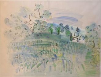 Paysage de campagne, champ de blé et d'avoine