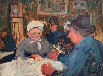 Scène de café à Falaise