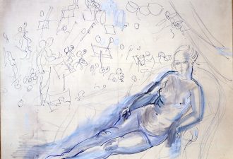 Nu bleu couché à l'orchestre