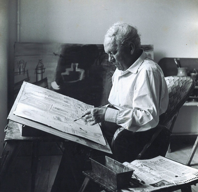 Raoul Dufy faisant une aquarelle