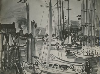 Voiliers dans le port de Deauville