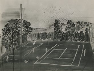Les cours de tennis à la  Résidence du Val d'Esquières